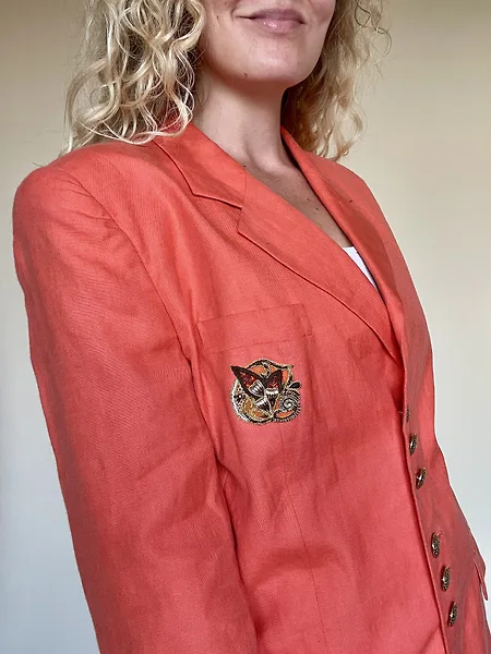 Orange Linen Blazer, photo 3