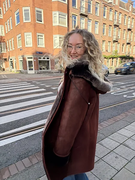 Dark Red Shearling Coat, photo 11