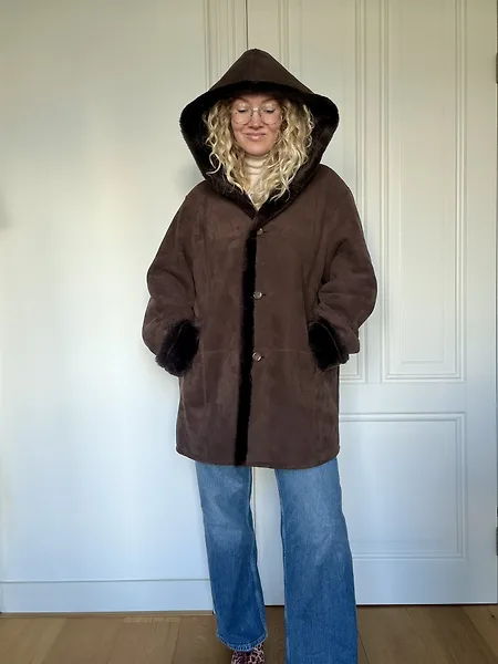 Chocolate Brown Shearling Coat, photo 14
