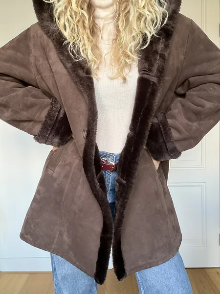 Chocolate Brown Shearling Coat, photo 6