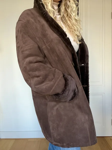 Chocolate Brown Shearling Coat, photo 17
