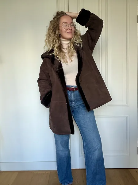 Chocolate Brown Shearling Coat, photo 19