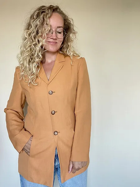 Soft Orange Linen-Blend Blazer, photo 3