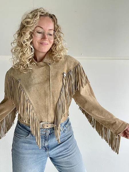 Tan Suede Western Fringe Jacket, photo 3