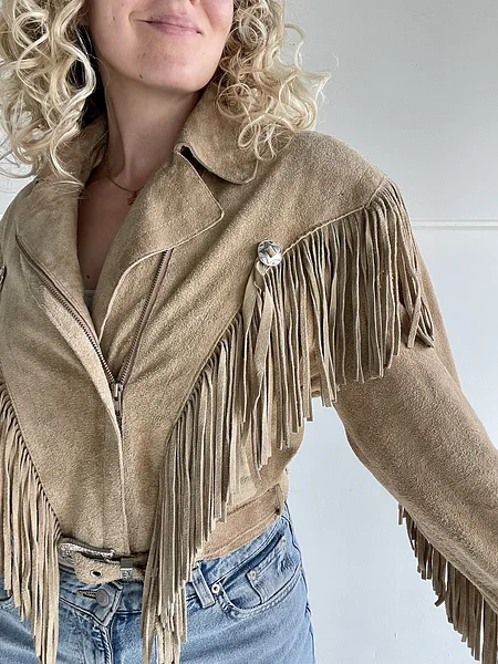 Tan Suede Western Fringe Jacket, photo 4