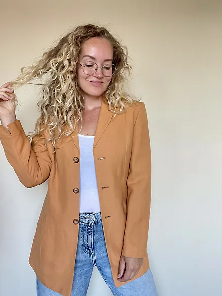 Soft Orange Linen-Blend Blazer, photo 6