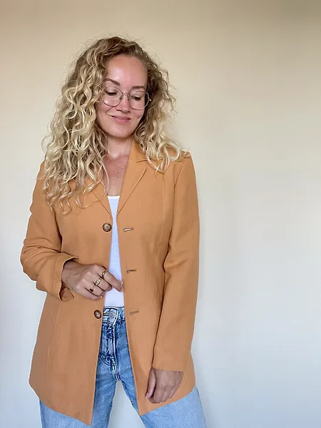 Soft Orange Linen-Blend Blazer, photo 7