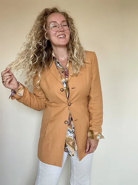 Soft Orange Linen-Blend Blazer, photo 8