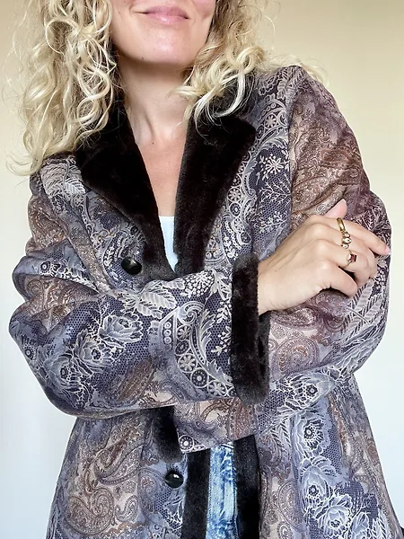 Paisley Print Faux Shearling Coat, photo 11