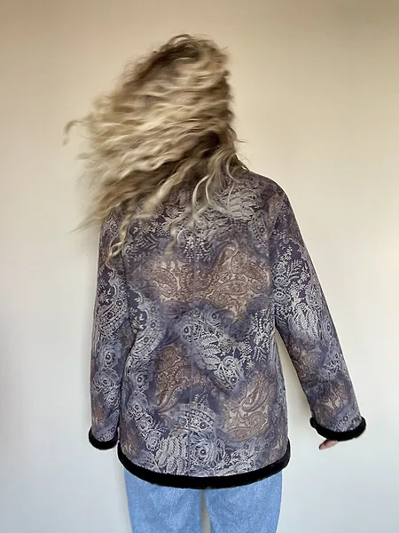 Paisley Print Faux Shearling Coat, photo 5