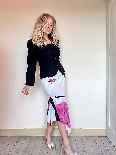 90s Abstract Print Slip Dress, photo 8