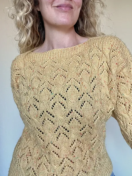 Yellow Cable Knit Sweater