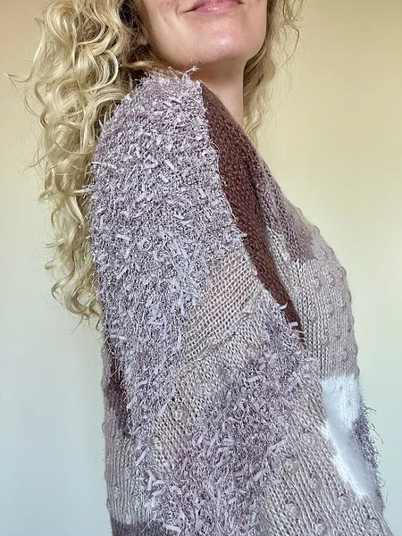 Brown Colorblock Textured Knit