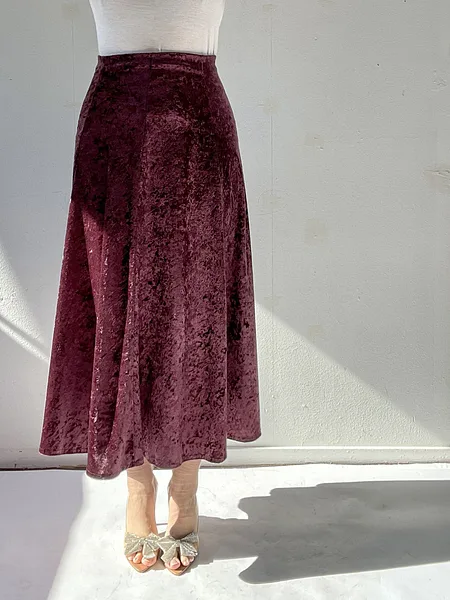 Plum Velvet Midi Skirt, photo 3