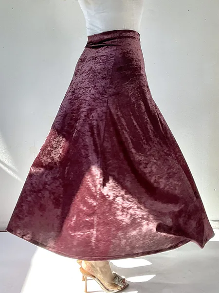 Plum Velvet Midi Skirt, photo 5