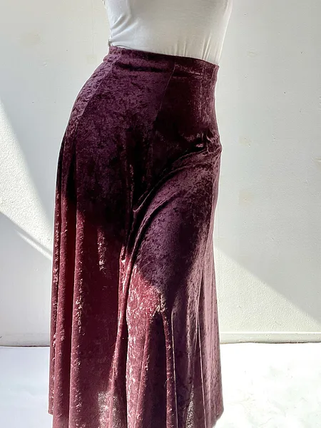 Plum Velvet Midi Skirt, photo 6