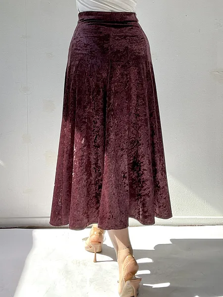 Plum Velvet Midi Skirt, photo 7
