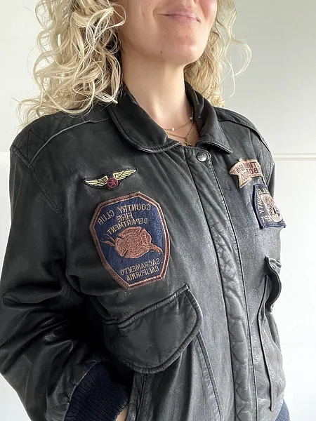 Patched Leather Flight Jacket, photo 5