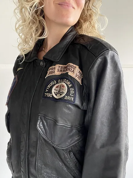 Patched Leather Flight Jacket, photo 7