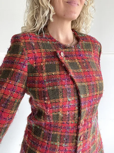 Red Tartan Wool Blazer, photo 4