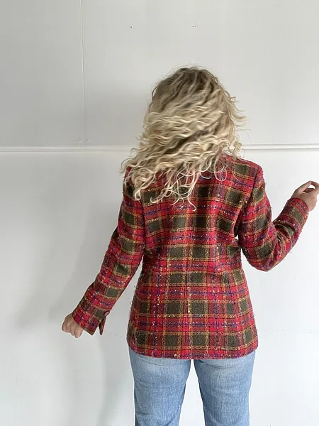 Red Tartan Wool Blazer, photo 7