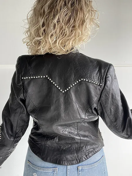 Buttery Soft Leather 90s Studs Jacket