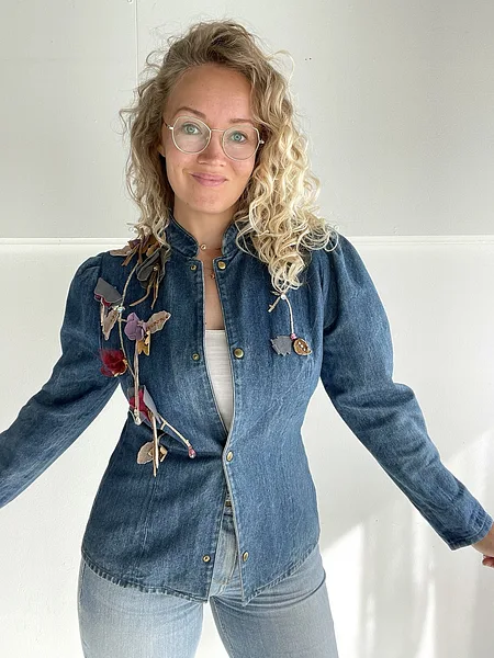 3D Floral Denim 70s Jacket, full look