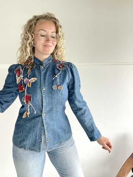 3D Floral Denim 70s Jacket, photo 4