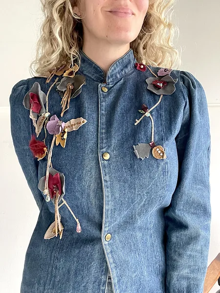 3D Floral Denim 70s Jacket, photo 5