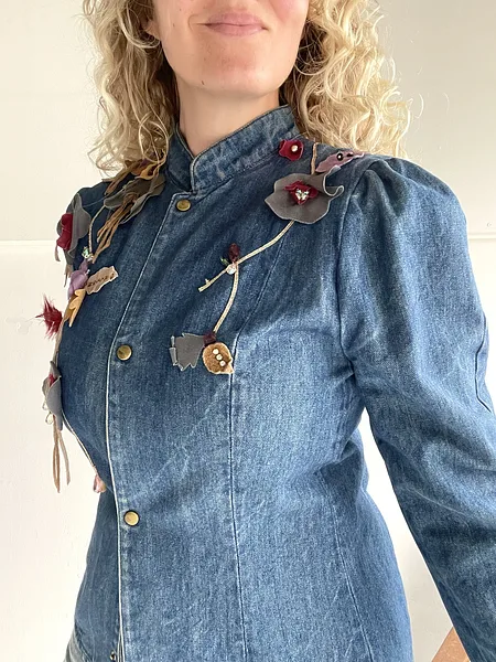 3D Floral Denim 70s Jacket, photo 7