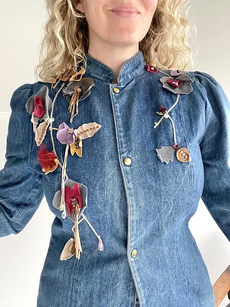 3D Floral Denim 70s Jacket, photo 8