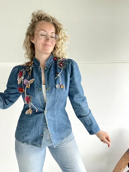 3D Floral Denim 70s Jacket, photo 9